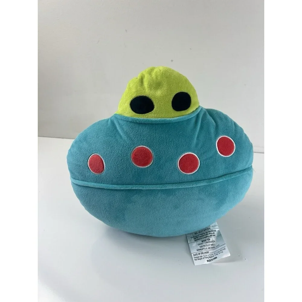 Target Bullseye UFO Alien Throw Pillow 2024 Decorative Stuffed Plush 13.5”